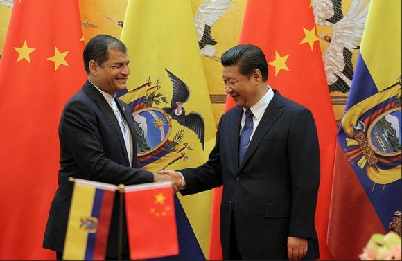 President Rafael Correa in Bejing last year with Chinese